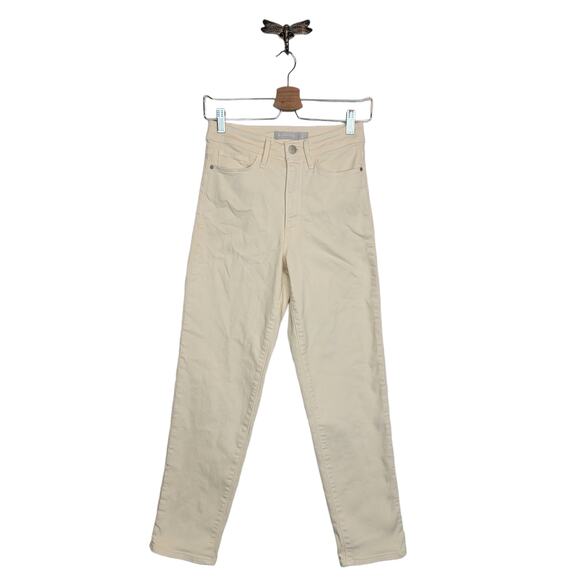 🔴 3/$25 Athleta Sculptek Flex Stretch Denim Straight Leg Ankle Jean In Bone 0 - Picture 1 of 16
